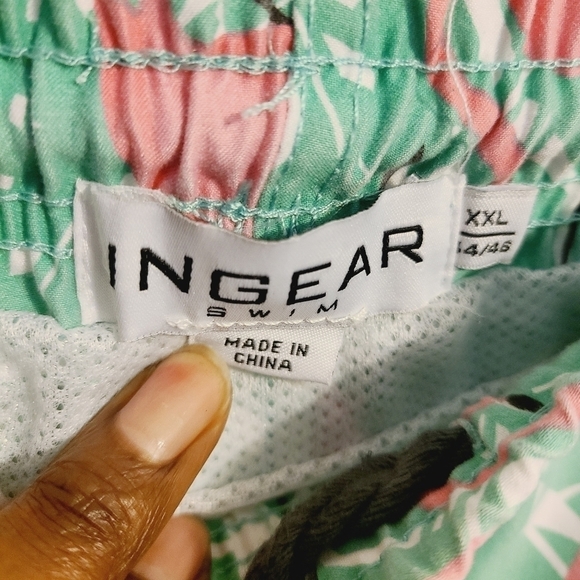 Ingear Swim | Boys' Pink and Green Flamingo Print Swimming Trunks (Size XXL) - Picture 2 of 14